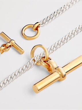 Harrods Tilly Sveaas Two-Tone Gold and Silver Toggle Necklace